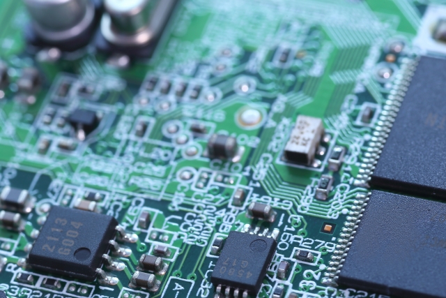 電子基板の一部にズームしているが宇
