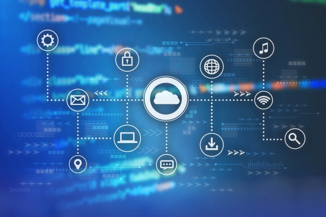 雲・メール・wifiなどのアイコンが繋がっている図