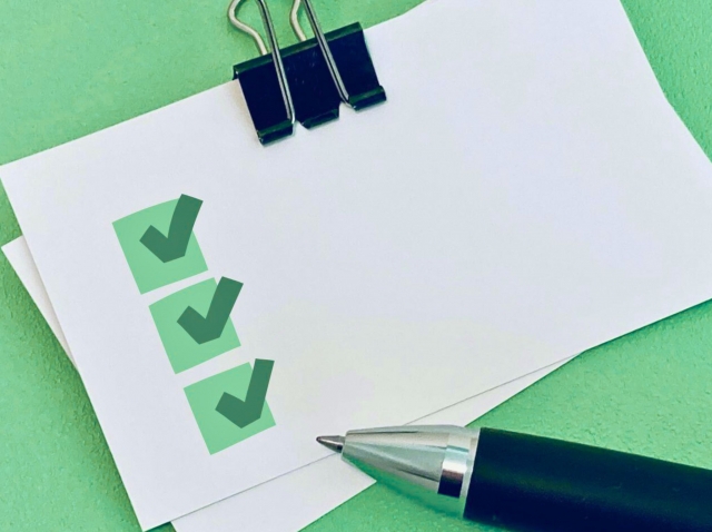 チェックボックスが書かれたノート