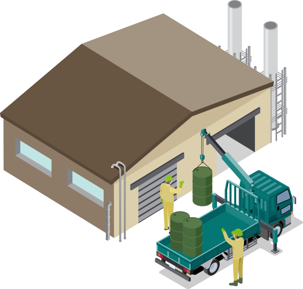 PCB廃棄物を搬出している様子のいsラスト